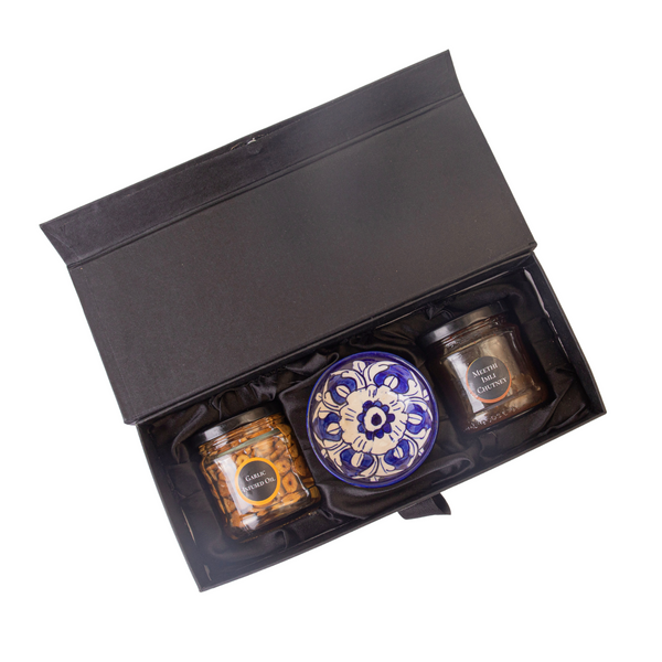 Set of Two Jars with Bowl - Chutney & Oil